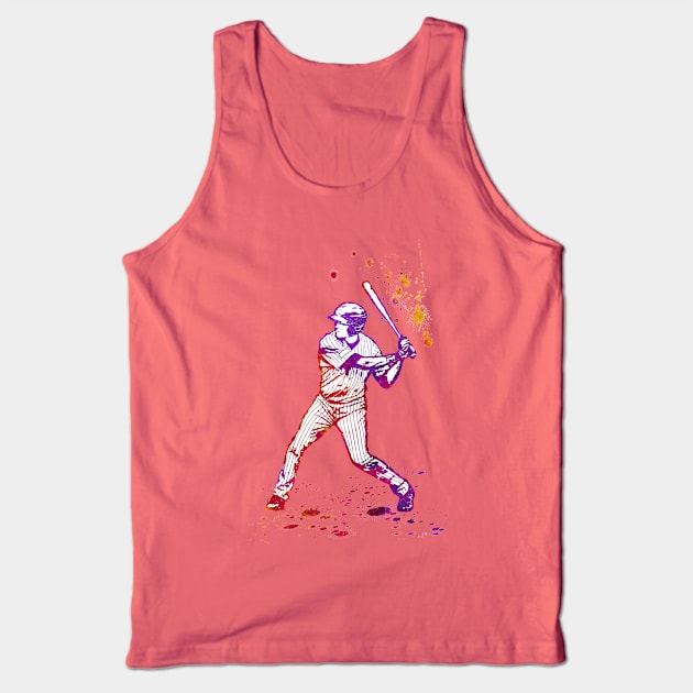 Baseball Batter or Hitter in Launch Position - 04 Tank Top by SPJE Illustration Photography